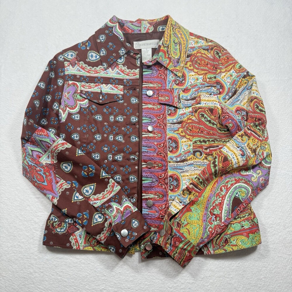 ILYSEHARTLTD Women’s Paisley Short Fitted Jacket with Clear Sequins SZ 8 - Picture 3 of 9